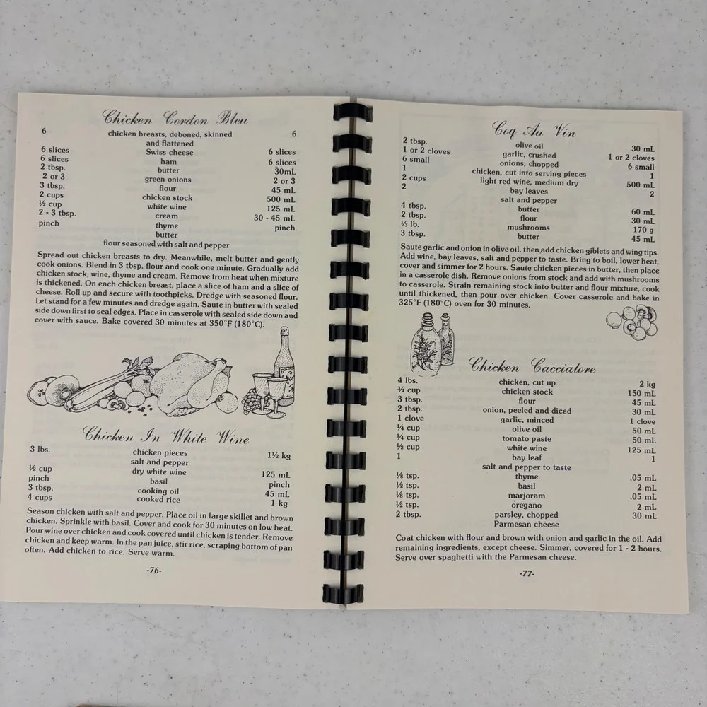 Experience‎ a Taste of Wine Grape & Wine Recipes Cookbook Ontario 1985 Vintage